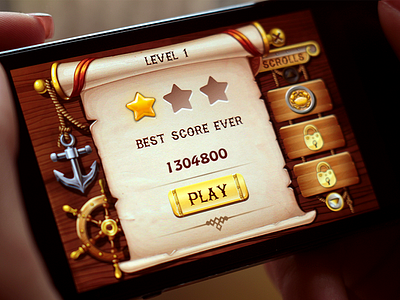 Game Ui Pop Up anchor art casual game gold matching mobile play rope slots ui vector