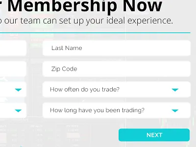 Esignal Landing V2 branding clean dashboard design landing lead generation risk stock trading ui ux