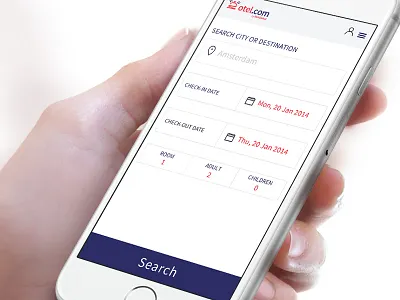 Otel.com mobile view design hotel html5 interface mobile responsive search ui user web