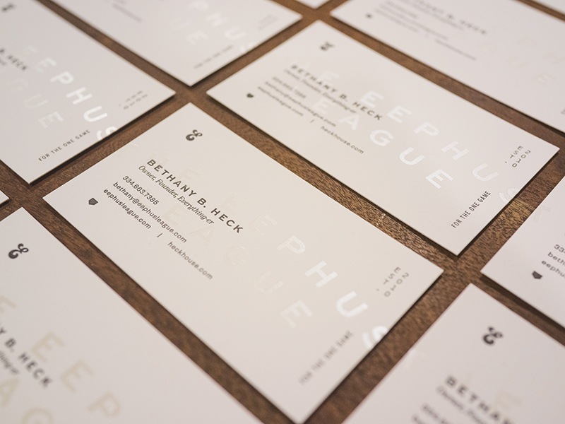 Eephus business cards baseball branding business card foil interstate letterpress sweet sans