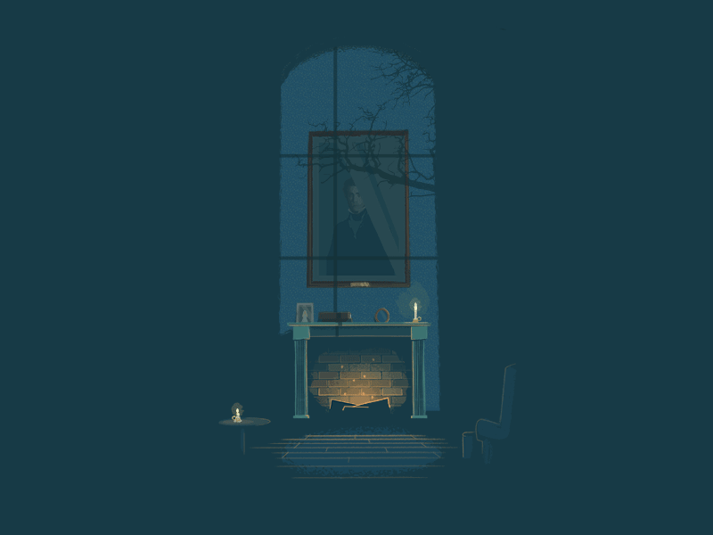 Fireplace drawing fireplace gif illustration painting story texture