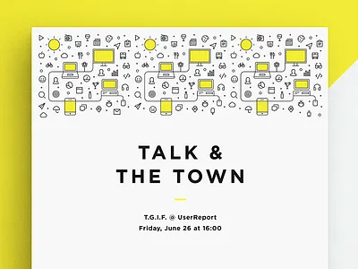 Internal event poster device fresh gotham icon minimal poster simple stroke summer tech userreport yellow