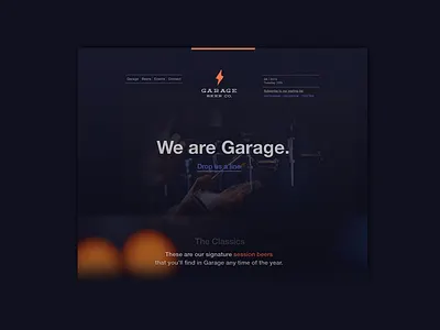 Garage : Barcelona barcelona beer branding brewery dark landing marketing page responsive website