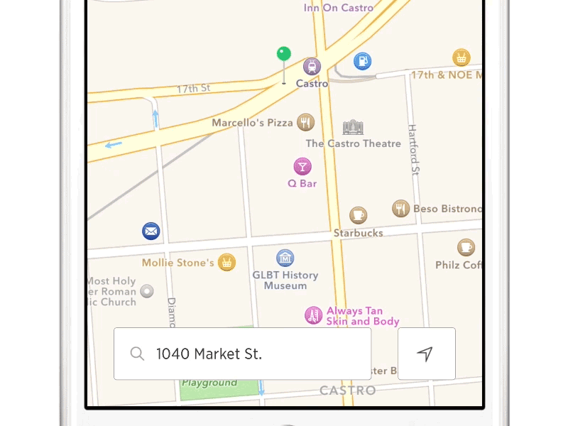 Current location interaction framer shift ui