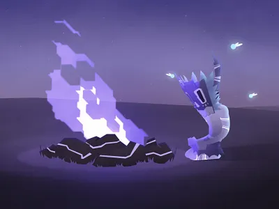 Campfire 2d character fire tiki