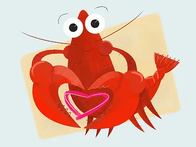 Mr. Lobster cute heart illustration kevin haag lobster