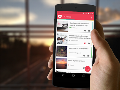 A Pocket Redesign - Episode II android design interface lollipop material mockup pocket ui ux