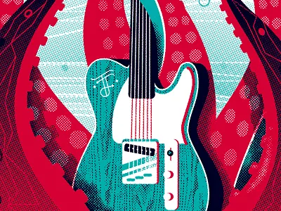 Band Shirt flames guitar octopus shirt telecaster