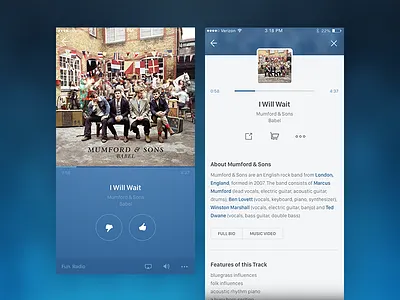 Pandora UI Update app clean ios iphone 6 layout music pandora ui user interface
