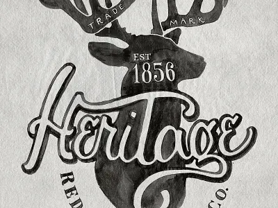 Redhead Brand Co hand drawn hand lettering heritage micron pens t shirt design watercolor