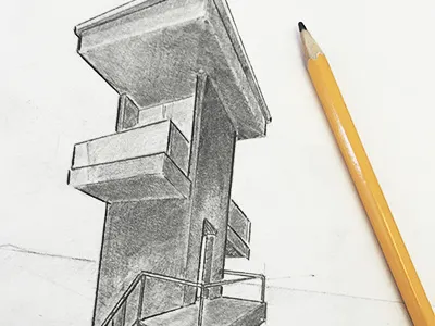 Tower drawing pensil
