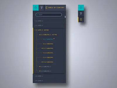 Navigation/Table of content collapse content expand level navigation ui ux