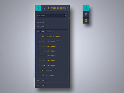 Navigation/Table of content collapse content expand level navigation ui ux