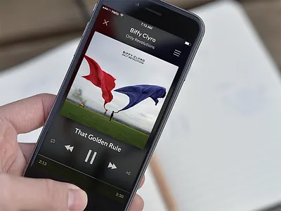 UI Music Player app black interface ios iphone listen minimal music play player ui uiux