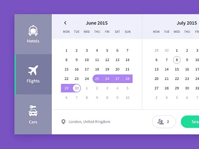 Calendar, travel UI freebie calendar card date flight freebie hotel interface reservation search travel ui user interface