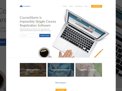 CourseStorm Homepage Refresh v2 course courses interface photoshop registration software web web design