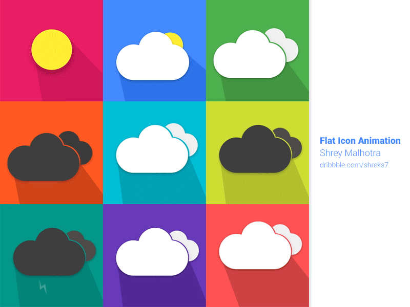 Yet another weather app animated app flat icons mobile rain thunderstorm ui ux weather