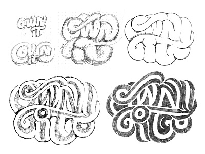 Sketching Process blog caps chunky fat lettering pencil process script sketch