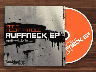 Zenit Incompatible - Ruffneck EP cover album branding cd cover illustration lettering logo mockup music packaging record type