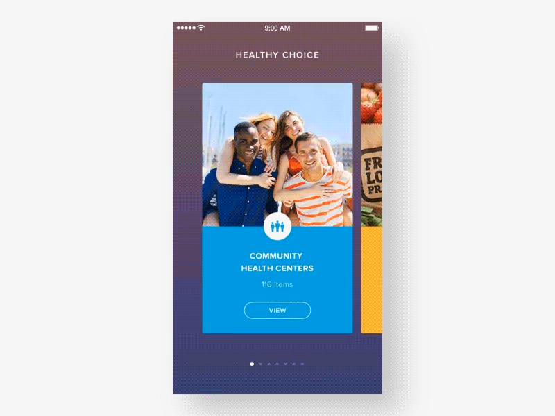 Healthy Choice after effects app cards gif health care ios jump menu navigation
