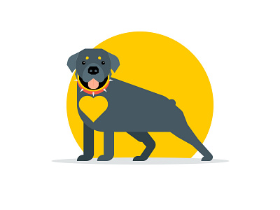 Rottie dog illustration rottweiler