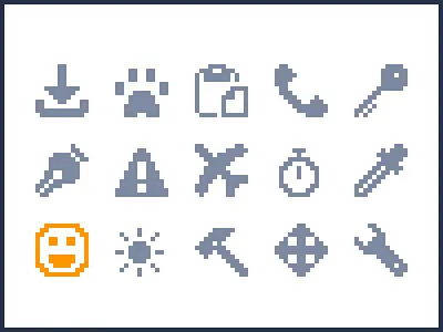 Pixelified (week 6): 15 Free icons 8bit font free freebie icon pack icon set icons pixel icons pixelart pixelated pixels svg