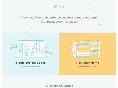 Allec Intropage builder construction development flat illustration landing page themeforest ui ux webdesign website