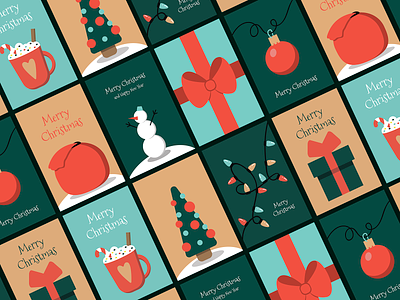 Christmas postcards (Set) card christmas design flat graphic design holidays illustration inspiring post postcards postcrossing vector