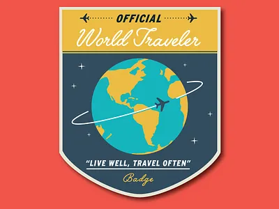 World Traveler Patch design globe illustration patch plane travel vector
