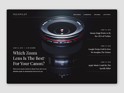 TechPilot Homepage article blog magazine minimal portfolio ui website wordpress