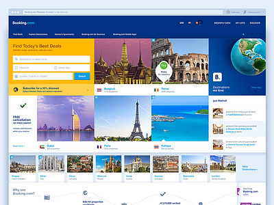 Booking.com redesign concept. booking booking.com concept redesign site ui ux web website
