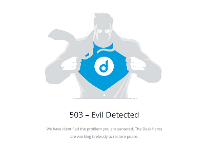 Desk.com - 503 503 desk.com error page illustration superman