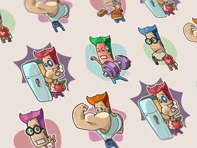 Stickers doodle food gym sticker stickers training workout