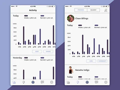 Health App clean flat ios iphone minimal neat ui