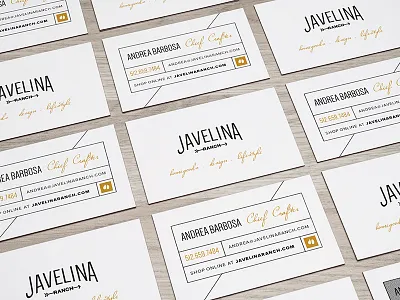Javelina Ranch Business Cards brand branding business cards cards logo logotype typography