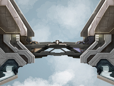 Narrows WIP bridge bungie halo halo3 illustration map multiplayer narrows vector