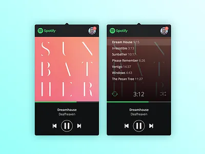 Spotify OSX Widget design flat gradient hello sketch spotify typography ui ux widget