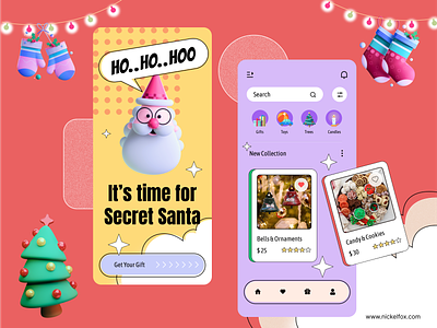 Christmas Greeting 3d android app art branding cards christmas color dashboard design exploration gift illustration ios logo minimal santa secret santa ui vector