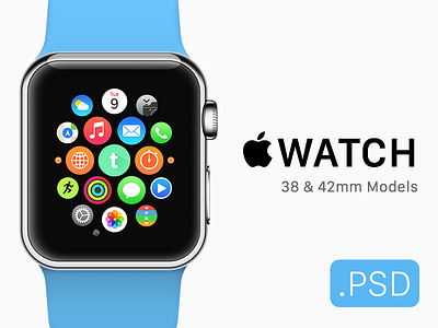 Apple Watch + Icon Mockup (Free .PSD) app apple device free icon mockup psd template watch