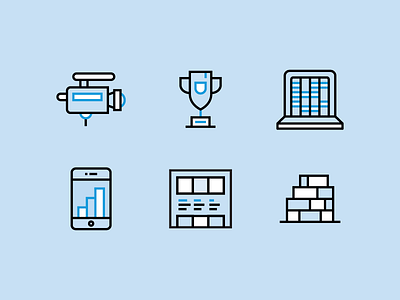 Service Icons branding design icon set icons illustration marketing simple video web