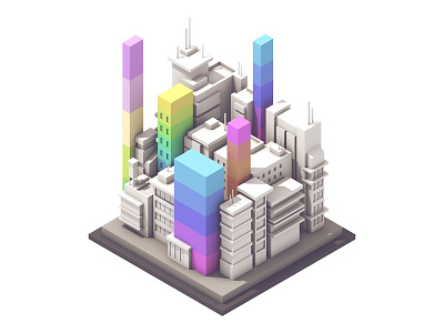 Fortune 500 3d bars c4d charts city color companies fortune magazine graph illustration rectangles render