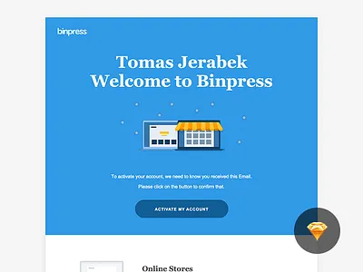Binpress Welcome Email binpress commerce download email free mail sketch welcome