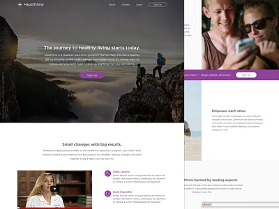 Healthline WiP Version 2 behavior change education health landing page marketing site mockup mockups web website wellness