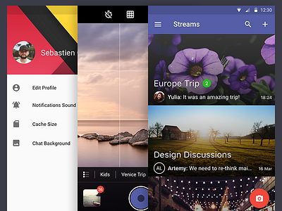 Secret Android App [3] android app camera lollipop photo sidebar streams ui