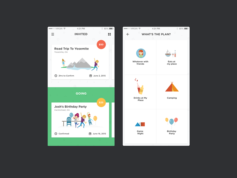 Events With Friends by Michael Martinho on Dribbble