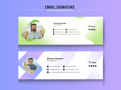 Modern Email signature template design branding business email business sign collection creative design e sign email footer email marketing email sign email signature email template illustration logo modern personal template typography