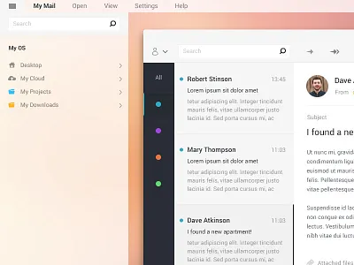 My OS - Desktop #1 - Exploring files clean dashboard desktop files finder material minimalism os peru