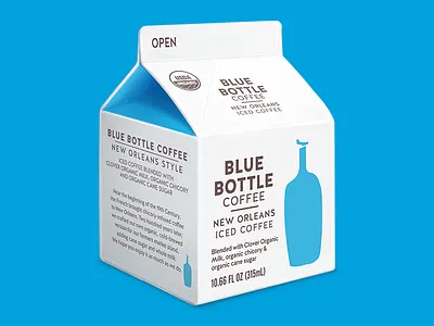 Blue Bottle New Orleans Iced Coffee blue bottle carton coffee iced coffee illustration new orleans nola