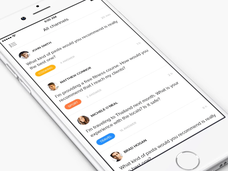 Change channels after effects animation cards categories channels flat gif