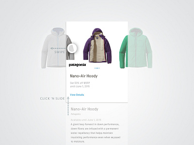 Card Interaction card coat interaction product shopping slide swipe ui ux